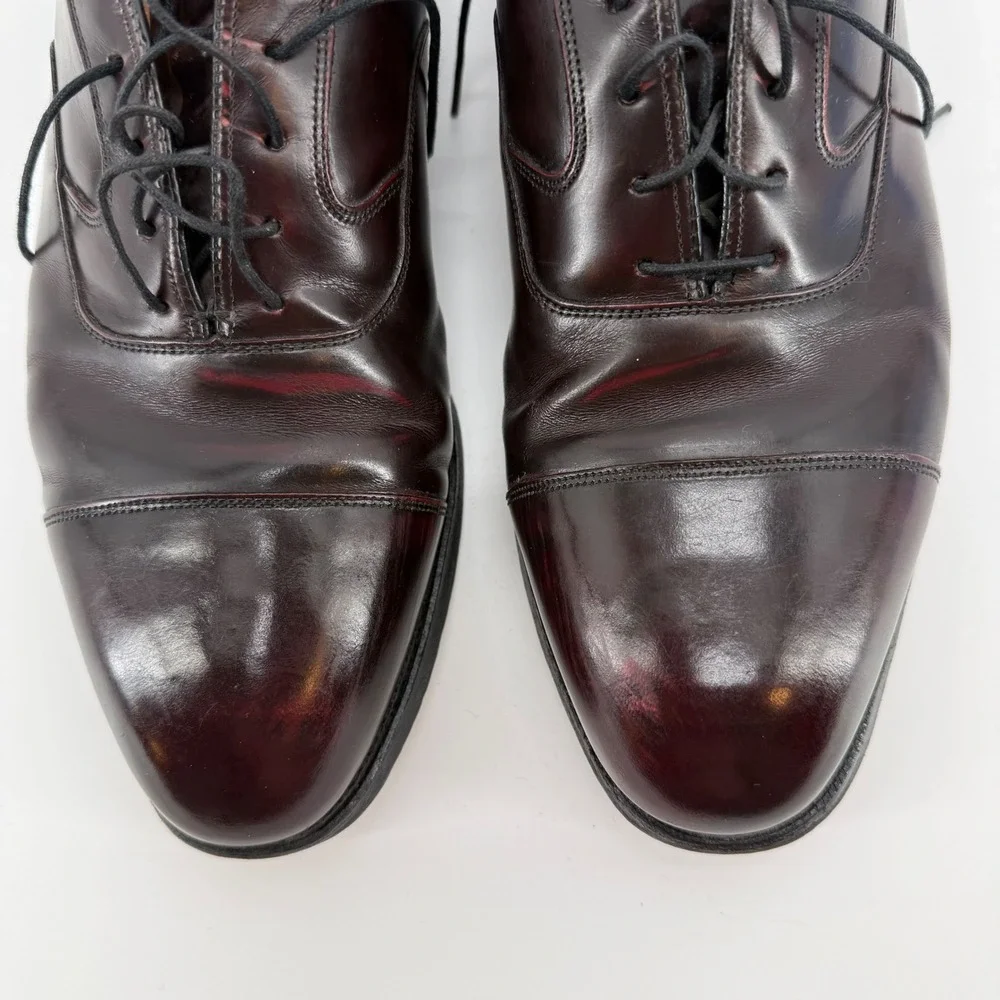 J&M Limited Collection Mens 10 Wingtip Oxford Dress‎ Shoes Burgundy Leather